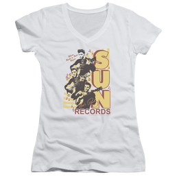 Elvis Presley Tri Elvis - Juniors V-Neck T-Shirt Juniors V-Neck T-Shirt Elvis Presley   