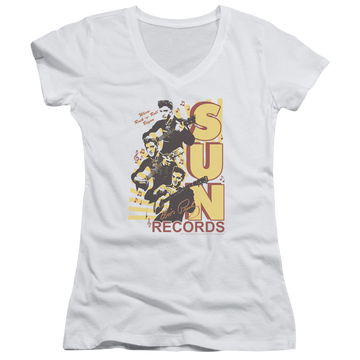 Elvis Presley Tri Elvis - Juniors V-Neck T-Shirt Juniors V-Neck T-Shirt Elvis Presley   