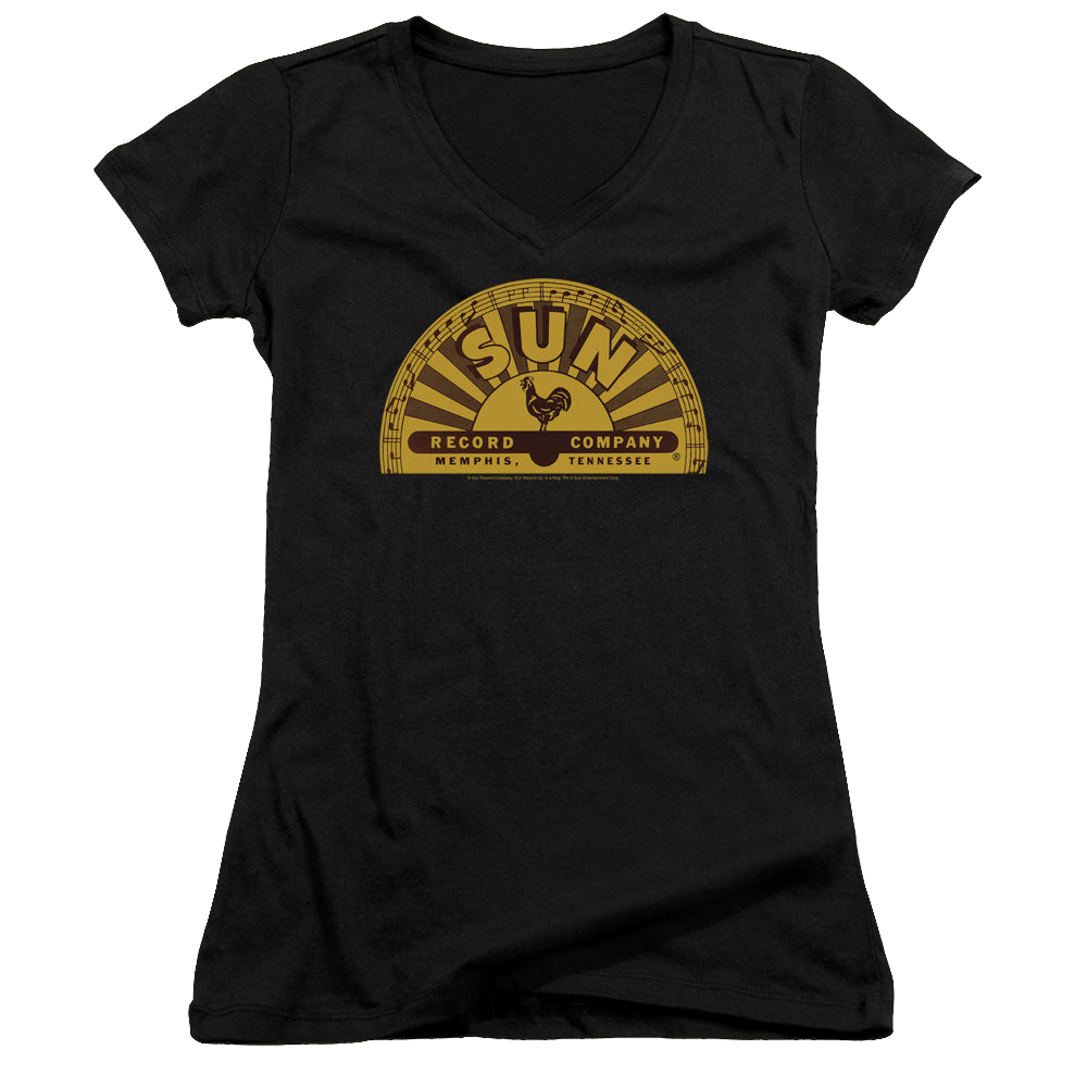 Sun Records Traditional Logo - Juniors V-Neck T-Shirt Juniors V-Neck T-Shirt Sun Records   