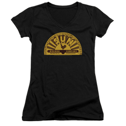 Sun Records Traditional Logo - Juniors V-Neck T-Shirt Juniors V-Neck T-Shirt Sun Records   