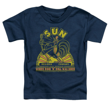 Navy toddler t-shirt with Sun Records Rooster graphic