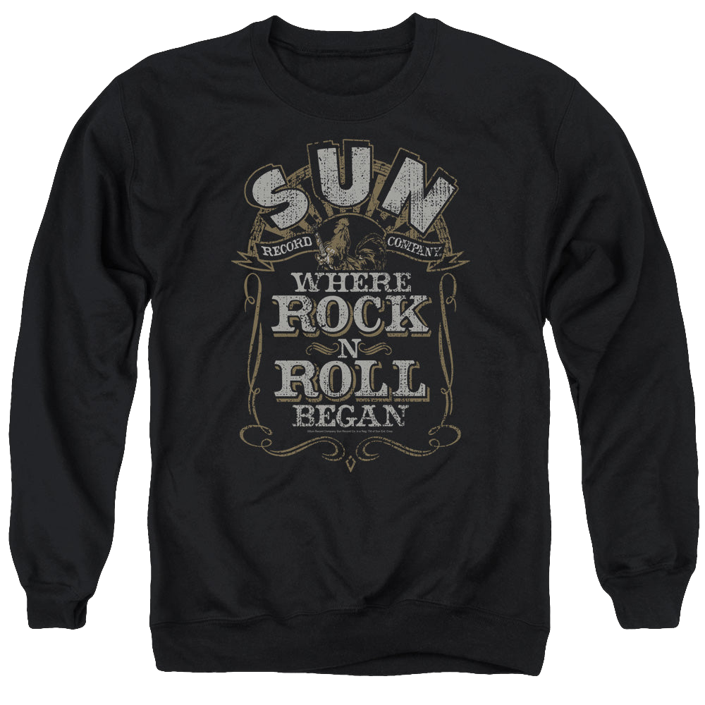 Sun Records Where Rock Began - Men's Crewneck Sweatshirt Men's Crewneck Sweatshirt Sun Records   