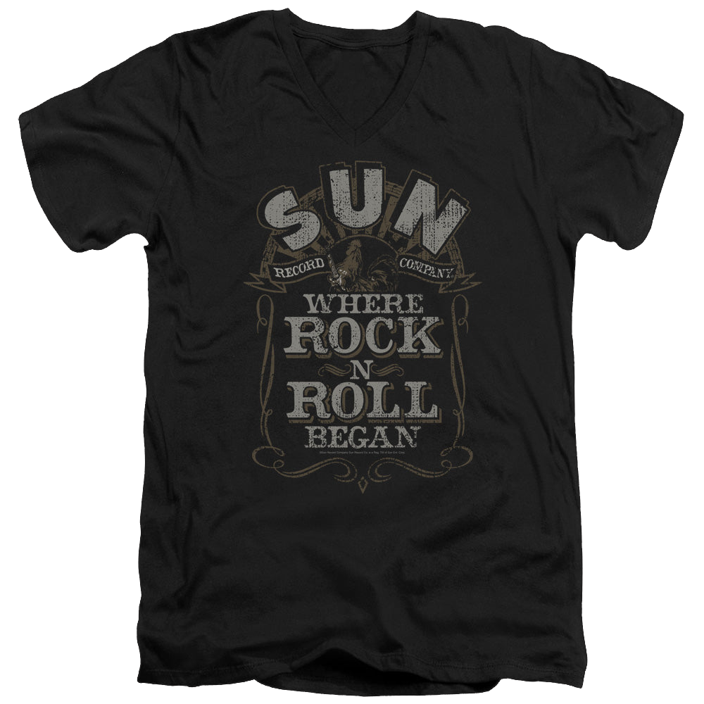 Sun Records Where Rock Began - Men's V-Neck T-Shirt Men's V-Neck T-Shirt Sun Records   