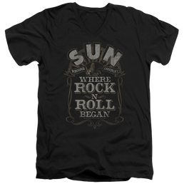 Sun Records Where Rock Began - Men's V-Neck T-Shirt Men's V-Neck T-Shirt Sun Records   
