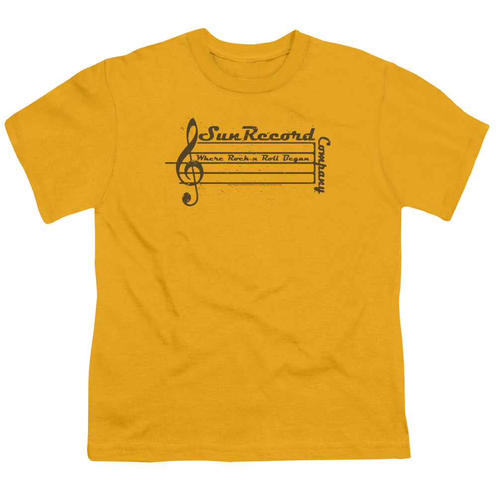 Sun Records Music Staff - Youth T-Shirt Youth T-Shirt (Ages 8-12) Sun Records   