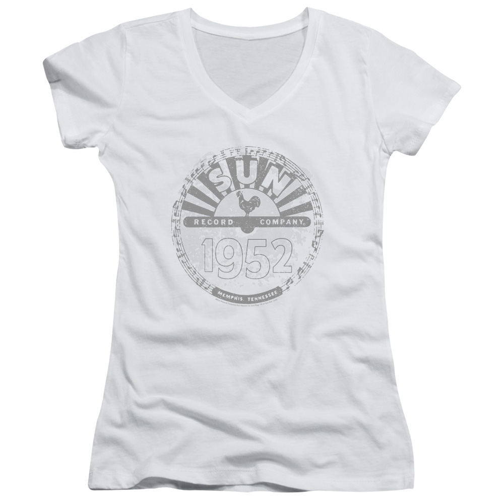 Sun Records Crusty Logo - Juniors V-Neck T-Shirt Juniors V-Neck T-Shirt Sun Records   