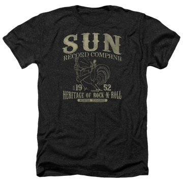 Charcoal men's heather t-shirt with Sun Records Rockabilly Bird graphic