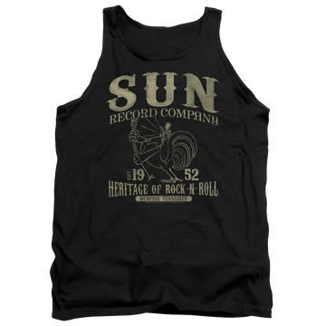 Black men's tank with Sun Records Rockabilly Bird graphic