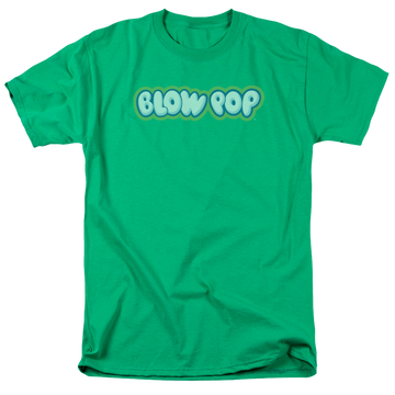 Kelly green men's regular fit t-shirt with Blow Pop Logo graphic