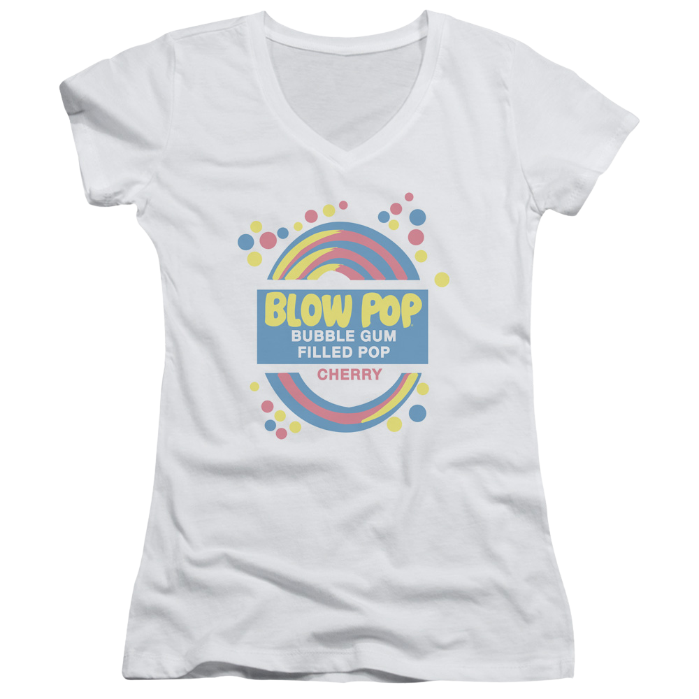 Blow Pop Blow Pop Label - Juniors V-Neck T-Shirt Juniors V-Neck T-Shirt Blow Pop   