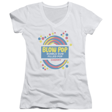 Blow Pop Blow Pop Label - Juniors V-Neck T-Shirt Juniors V-Neck T-Shirt Blow Pop   