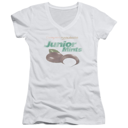 Junior Mints Junior Mints Logo - Juniors V-Neck T-Shirt Juniors V-Neck T-Shirt Junior Mints   