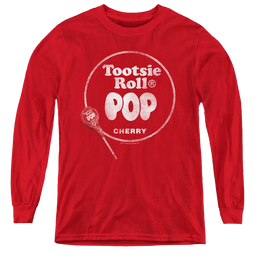Tootsie Pop Tootsie Roll Pop Logo - Youth Long Sleeve T-Shirt Youth Long Sleeve T-Shirt Tootsie Roll   