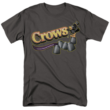 Charcoal men's regular fit t-shirt with Tootsie Roll Crows graphic