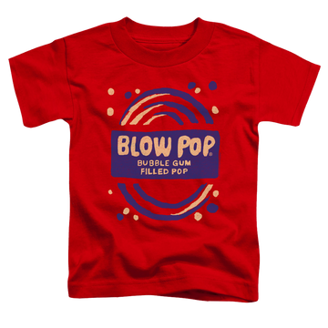 Red kid's t-shirt for ages 4 to 7 with Blow Pop Rough graphic