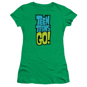 Kelly green juniors t-shirt with Teen Titans Go! Teen Titans Go Logo graphic