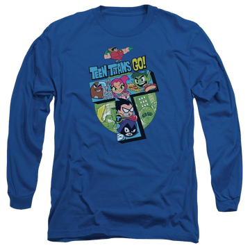 Royal men's long sleeve t-shirt with Teen Titans Go! Teen Titans Go T graphic