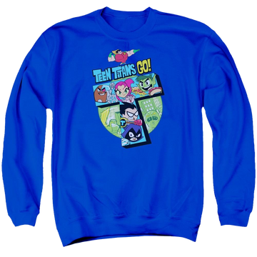 Royal men's crewneck sweatshirt with Teen Titans Go! Teen Titans Go T graphic