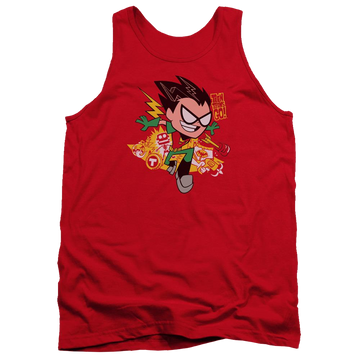 Red men's tank with Teen Titans Go! Teen Titans Go Robin graphic