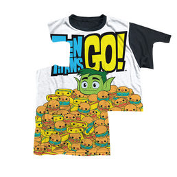 Teen Titans Go! Burgers & Dogs - Youth Black Back T-Shirt Youth Black Back T-Shirt (Ages 8-12) Teen Titans Go!   
