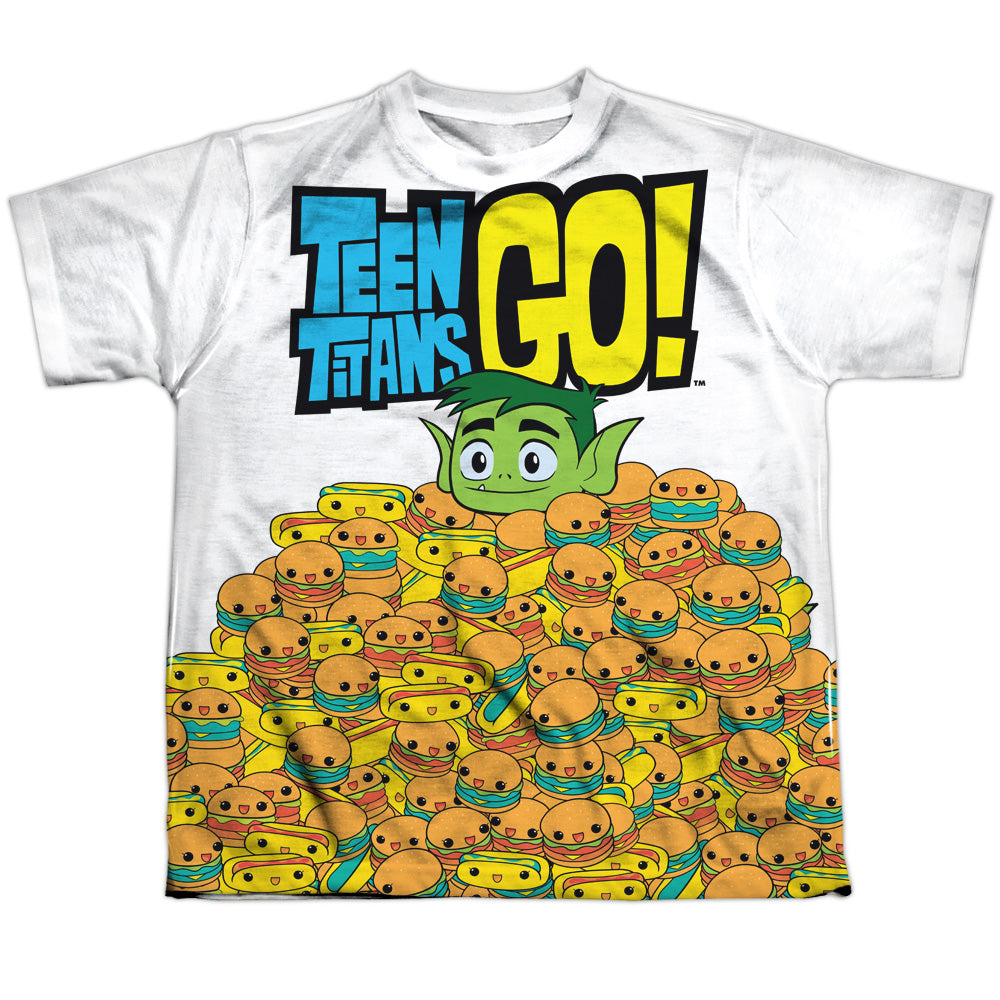 Teen Titans Go! Burgers & Dogs - Youth All-Over Print T-Shirt Youth All-Over Print T-Shirt (Ages 8-12) Teen Titans Go!   