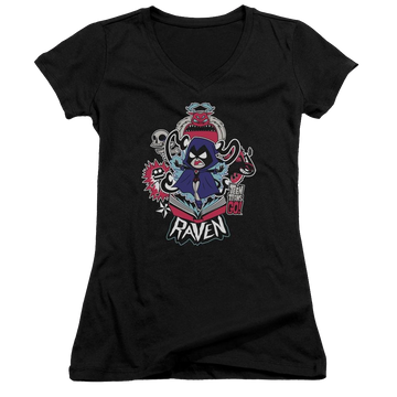 Teen Titans Go Raven Juniors V-Neck T-Shirt Juniors V-Neck T-Shirt Teen Titans Go!   