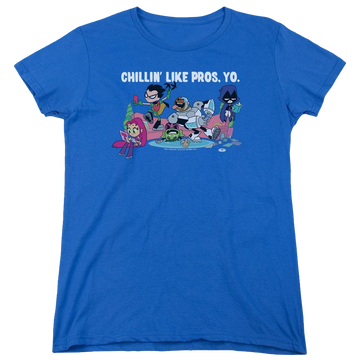 Royal women's t-shirt with Teen Titans Go! Teen Titans Go Like Pros Yo graphic