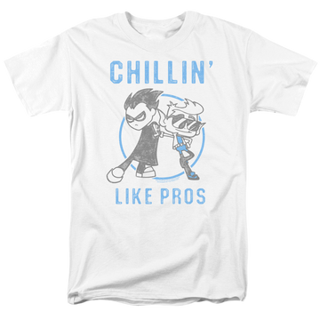 White men's regular fit t-shirt with Teen Titans Go! Teen Titans Go Like Pros graphic