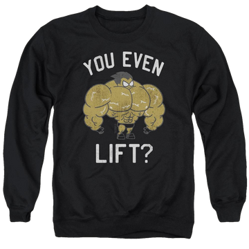 Black men's crewneck sweatshirt with Teen Titans Go! Teen Titans Go You Lift graphic