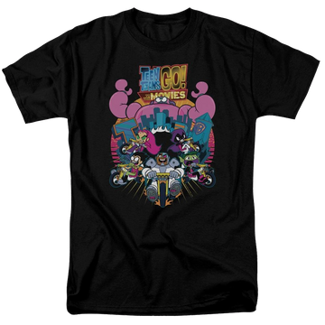 Black men's regular fit t-shirt with Teen Titans Go! Teen Titans Go Burst Through graphic