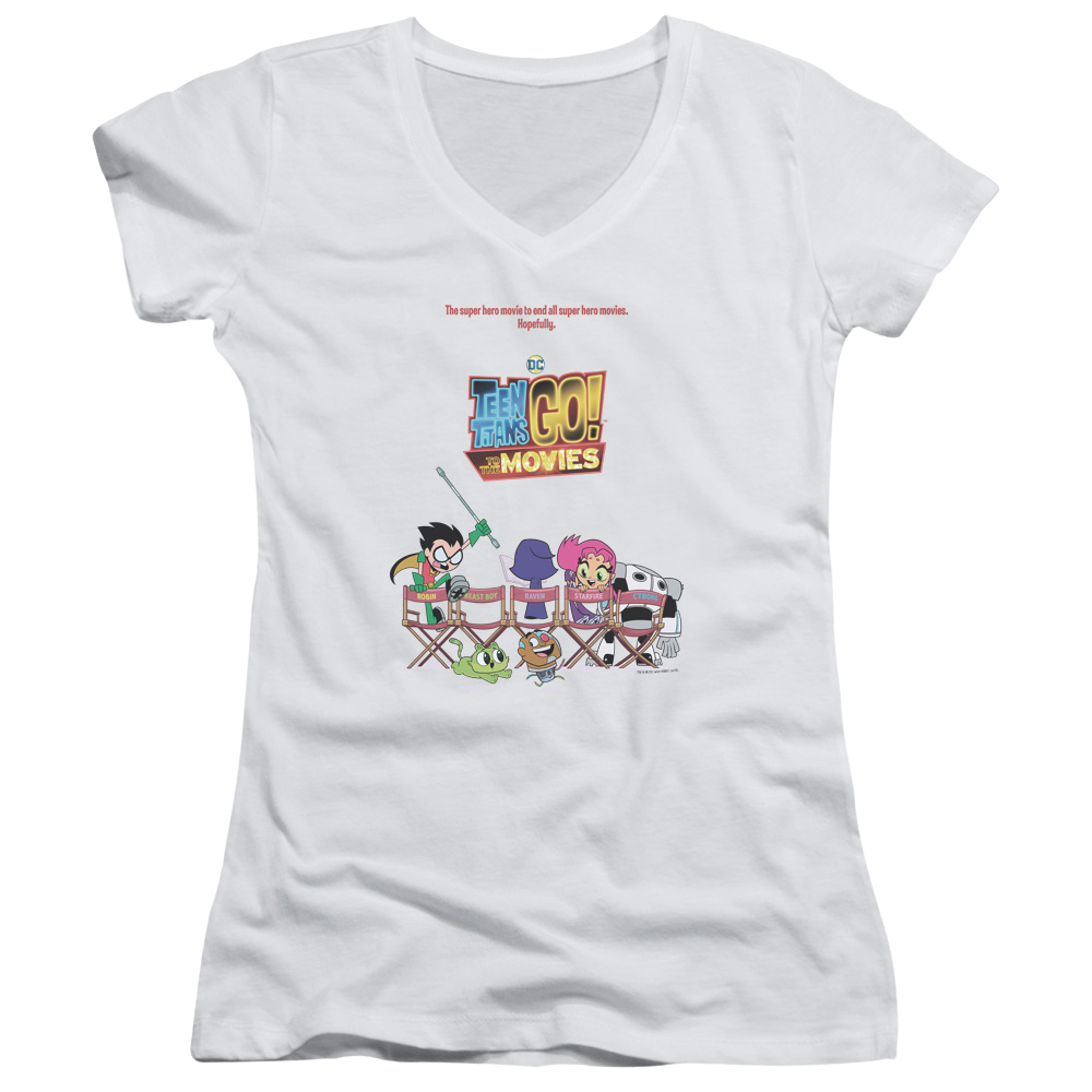 Teen Titans Go Poster Juniors V-Neck T-Shirt Juniors V-Neck T-Shirt Teen Titans Go!   