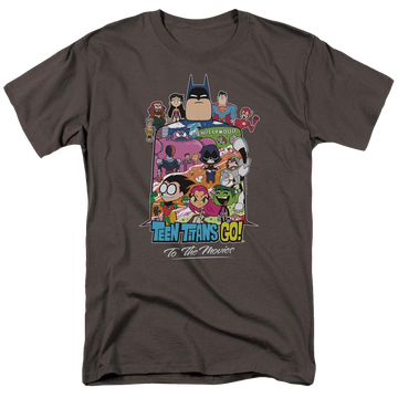 Charcoal men's regular fit t-shirt with Teen Titans Go! Teen Titans Go Hollywood graphic