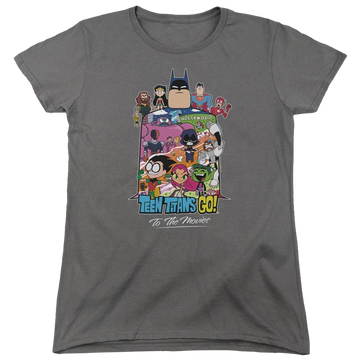 Charcoal women's t-shirt with Teen Titans Go! Teen Titans Go Hollywood graphic