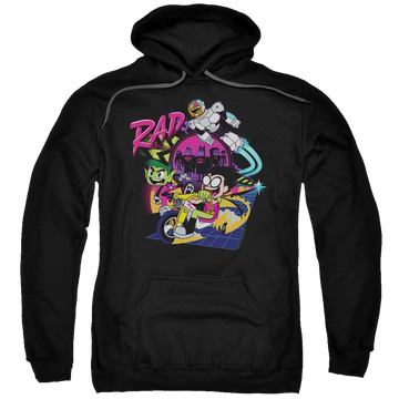 Black pullover hoodie with Teen Titans Go! Teen Titans Go Rad graphic