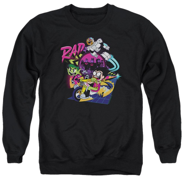 Black men's crewneck sweatshirt with Teen Titans Go! Teen Titans Go Rad graphic
