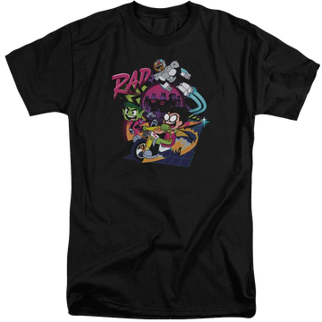 Black men's tall fit t-shirt with Teen Titans Go! Teen Titans Go Rad graphic