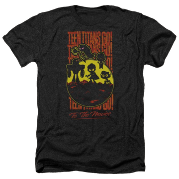 Charcoal men's heather t-shirt with Teen Titans Go! Teen Titans Go Titans Silhouette graphic