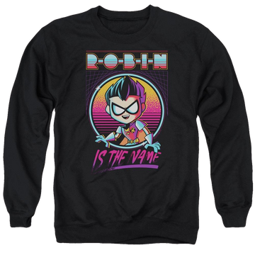 Black men's crewneck sweatshirt with Teen Titans Go! Teen Titans Go Robin graphic