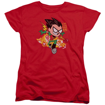 Black women's t-shirt with Teen Titans Go! Teen Titans Go Robin graphic