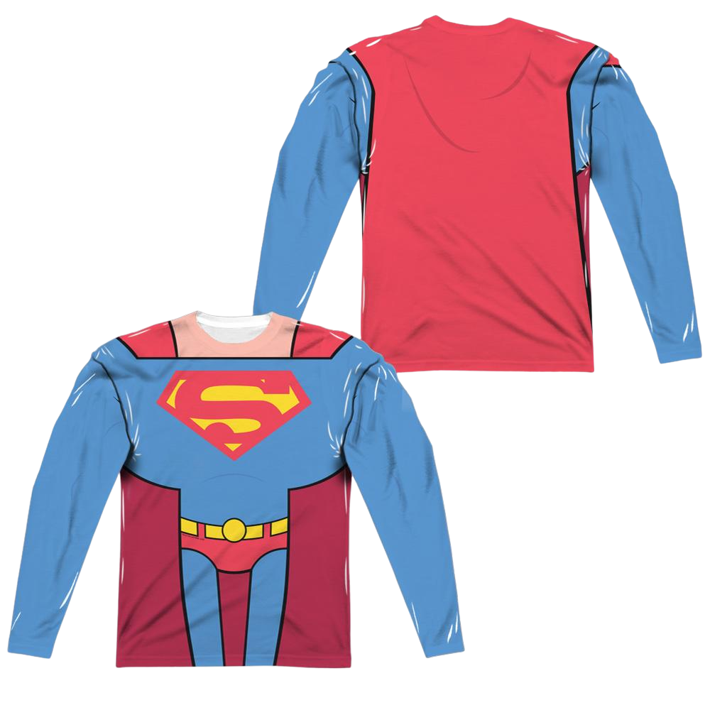 Teen Titans Go! Superman Uniform (Front/Back Print) - Men's All-Over Print Long Sleeve Men's All-Over Print Long Sleeve Teen Titans Go!   