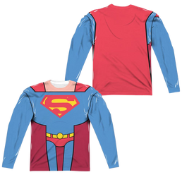 Teen Titans Go! Superman Uniform (Front/Back Print) - Men's All-Over Print Long Sleeve Men's All-Over Print Long Sleeve Teen Titans Go!   