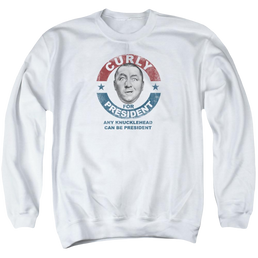 The Three Stooges Curly For President Men's Crewneck Sweatshirt Men's Crewneck Sweatshirt The Three Stooges   