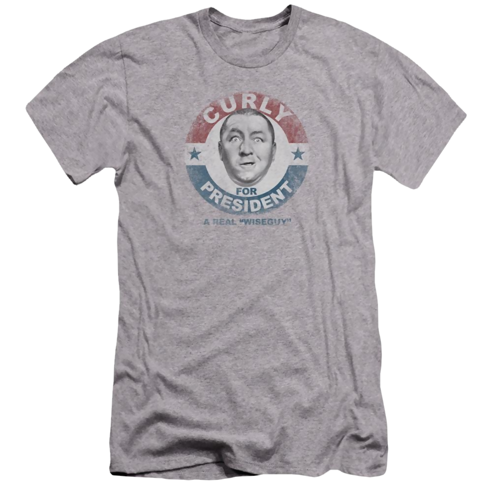 The Three Stooges Curly For President Men's Premium Slim Fit T-Shirt Men's Premium Slim Fit T-Shirt The Three Stooges   