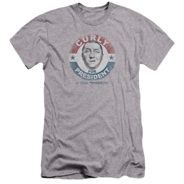 The Three Stooges Curly For President Men's Premium Slim Fit T-Shirt Men's Premium Slim Fit T-Shirt The Three Stooges   