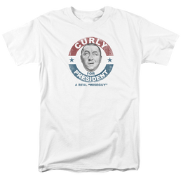 The Three Stooges Curly For President Men's Regular Fit T-Shirt Men's Regular Fit T-Shirt The Three Stooges   
