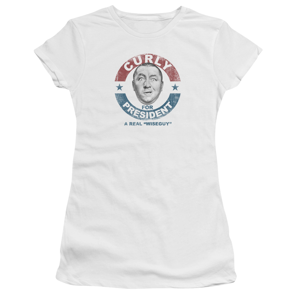 The Three Stooges Curly For President Juniors T-Shirt Juniors T-Shirt The Three Stooges   