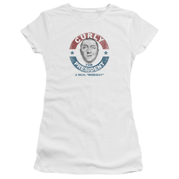 The Three Stooges Curly For President Juniors T-Shirt Juniors T-Shirt The Three Stooges   