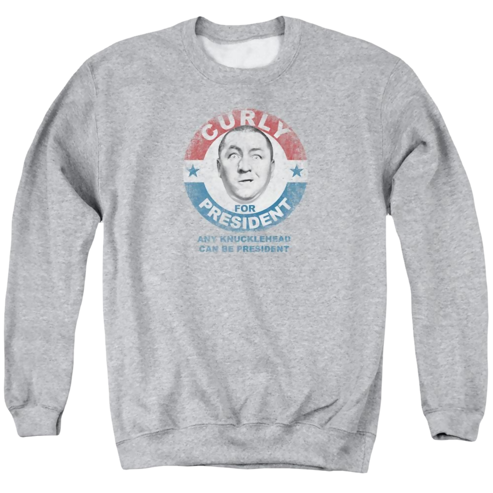 The Three Stooges Curly For President Men's Crewneck Sweatshirt Men's Crewneck Sweatshirt The Three Stooges   