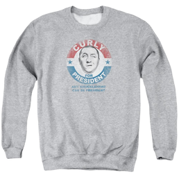 The Three Stooges Curly For President Men's Crewneck Sweatshirt Men's Crewneck Sweatshirt The Three Stooges   