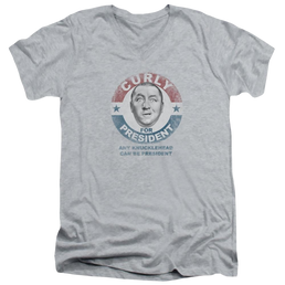 The Three Stooges Curly For President Men's V-Neck T-Shirt Men's V-Neck T-Shirt The Three Stooges   